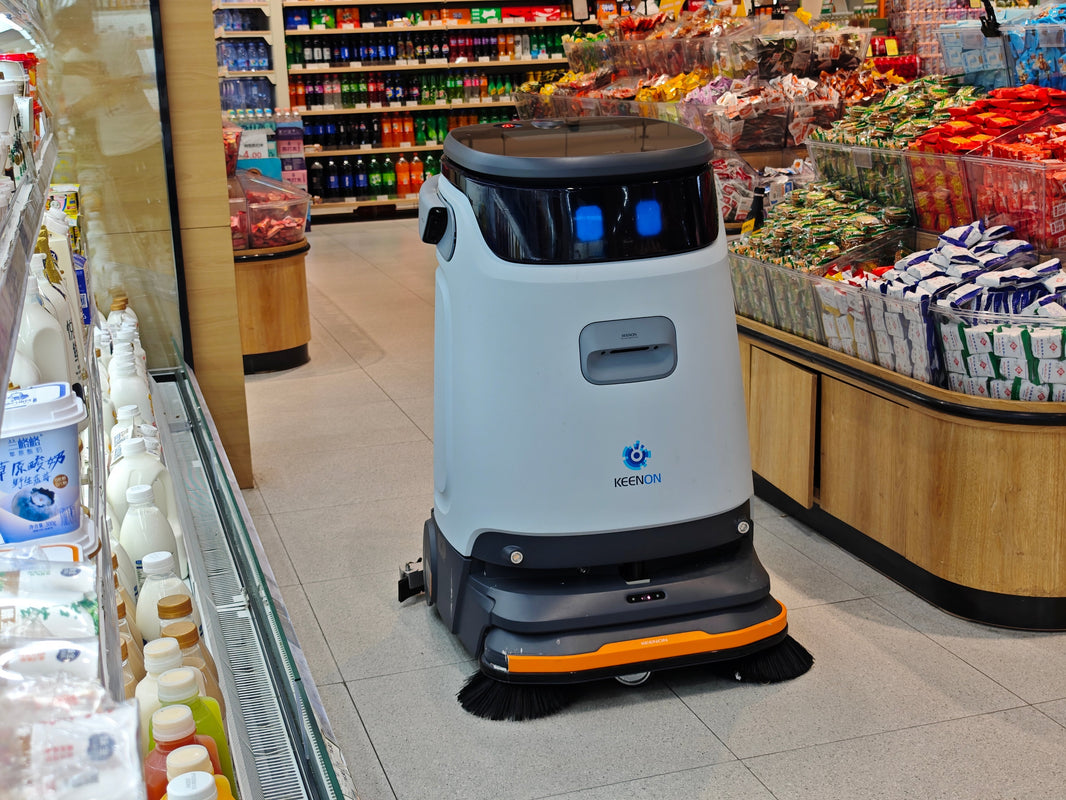 KEENON KLEENBOT C55 autonomous cleaning robot in a large facility