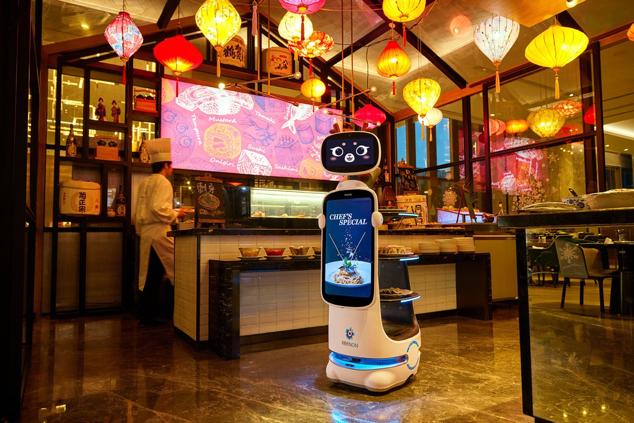 KEENON Dinerbot T10 | Premium Serviceroboter mit interaktivem 23,8