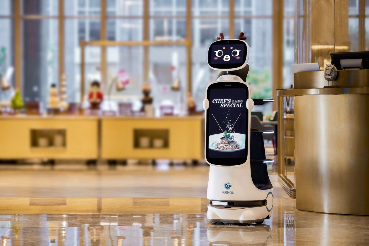 KEENON Dinerbot T10 | Premium Serviceroboter mit interaktivem 23,8