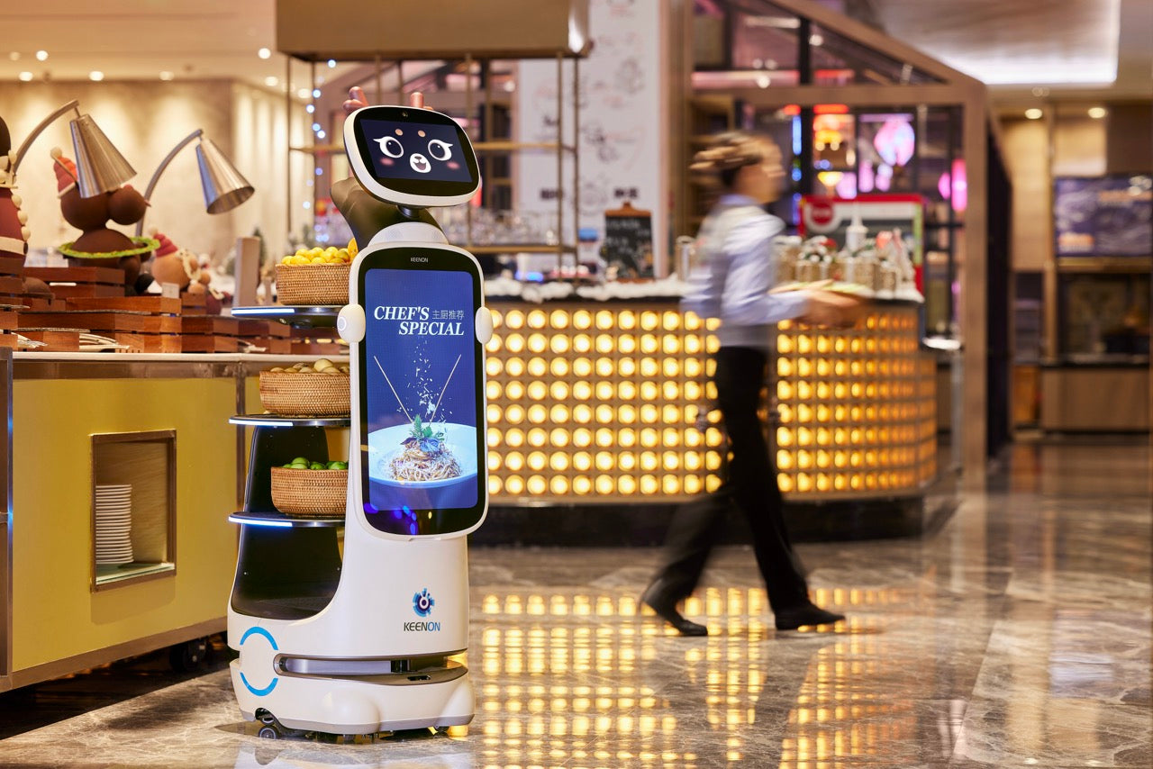 KEENON Dinerbot T10 | Premium Serviceroboter mit interaktivem 23,8