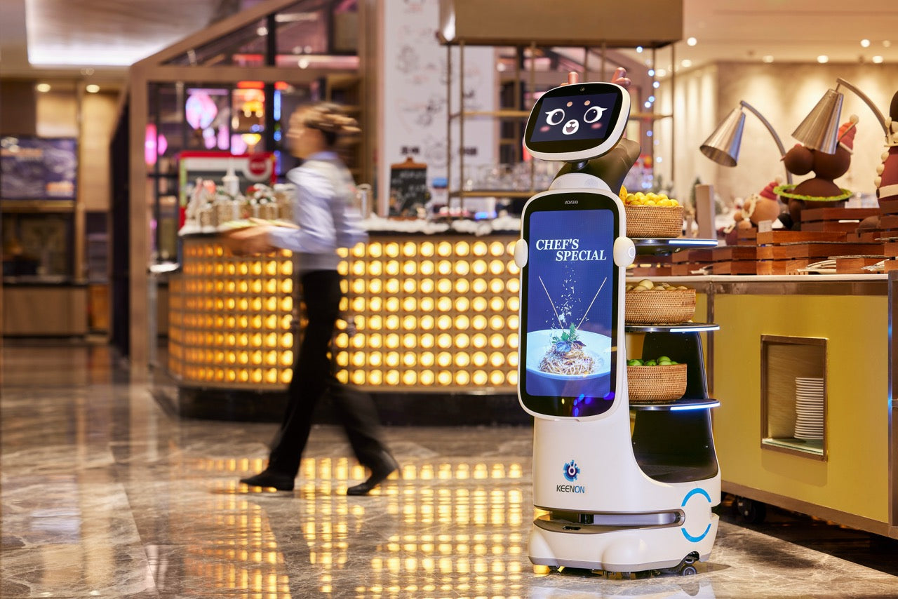 KEENON Dinerbot T10 | Premium Serviceroboter mit interaktivem 23,8