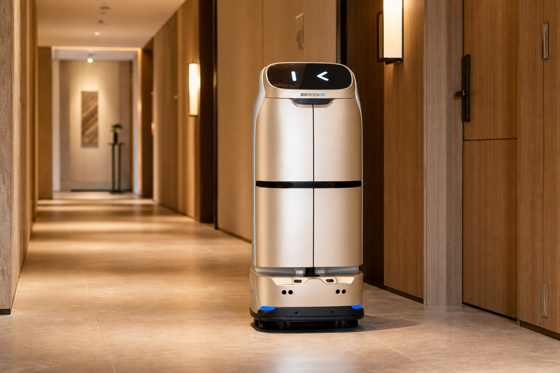 KEENON Butlerbot W3 | Autonomer Hotel-Serviceroboter mit geschlossenen Sicherheitskabinen